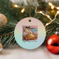 Pregnant Girl Summer Goose Mom Ceramic Ornament Funny Pregnancy Announcement