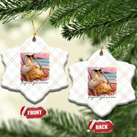 Pregnant Girl Summer Goose Mom Ceramic Ornament Funny Pregnancy Announcement