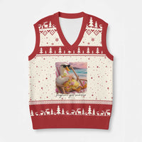Pregnant Girl Summer Goose Mom V-Neck Knit Sweater Vest Funny Pregnancy Announcement