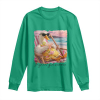 Pregnant Girl Summer Goose Mom Long Sleeve Shirt Funny Pregnancy Announcement