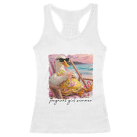 Pregnant Girl Summer Goose Mom Racerback Tank Top Funny Pregnancy Announcement