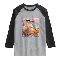 Pregnant Girl Summer Goose Mom Raglan Shirt Funny Pregnancy Announcement