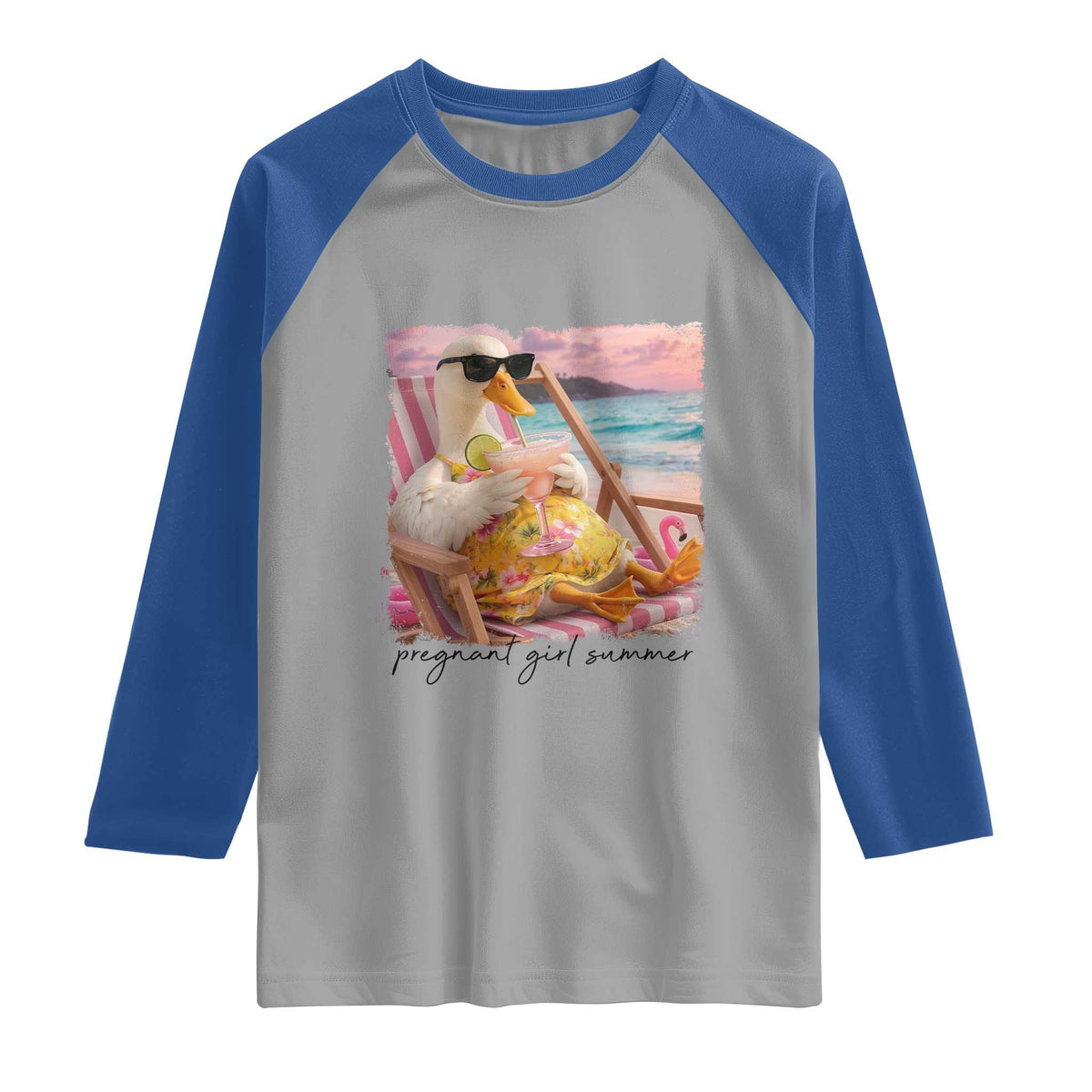 Pregnant Girl Summer Goose Mom Raglan Shirt Funny Pregnancy Announcement