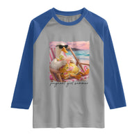 Pregnant Girl Summer Goose Mom Raglan Shirt Funny Pregnancy Announcement