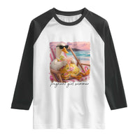 Pregnant Girl Summer Goose Mom Raglan Shirt Funny Pregnancy Announcement
