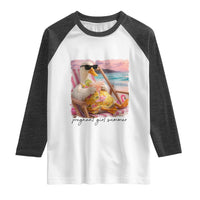 Pregnant Girl Summer Goose Mom Raglan Shirt Funny Pregnancy Announcement