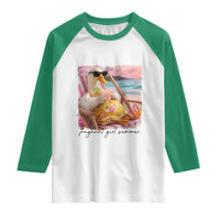 Pregnant Girl Summer Goose Mom Raglan Shirt Funny Pregnancy Announcement