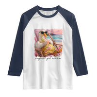 Pregnant Girl Summer Goose Mom Raglan Shirt Funny Pregnancy Announcement