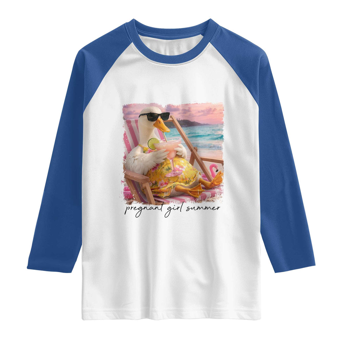 Pregnant Girl Summer Goose Mom Raglan Shirt Funny Pregnancy Announcement