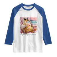 Pregnant Girl Summer Goose Mom Raglan Shirt Funny Pregnancy Announcement