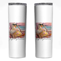 Pregnant Girl Summer Goose Mom Skinny Tumbler Funny Pregnancy Announcement
