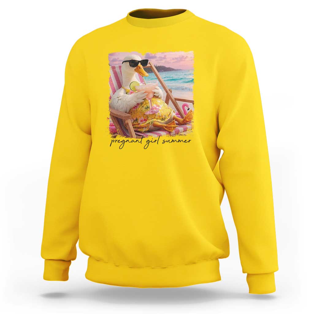 Pregnant Girl Summer Goose Mom Sweatshirt Funny Pregnancy Announcement