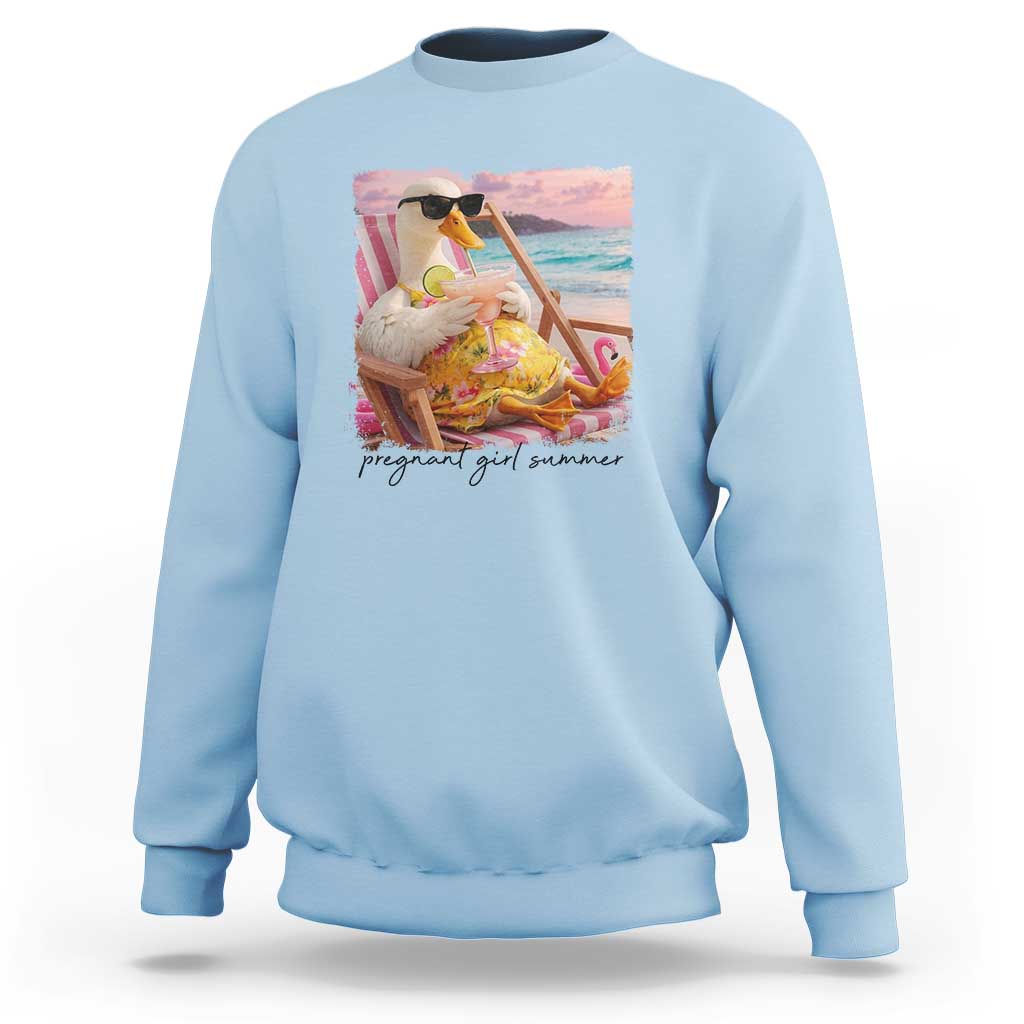 Pregnant Girl Summer Goose Mom Sweatshirt Funny Pregnancy Announcement