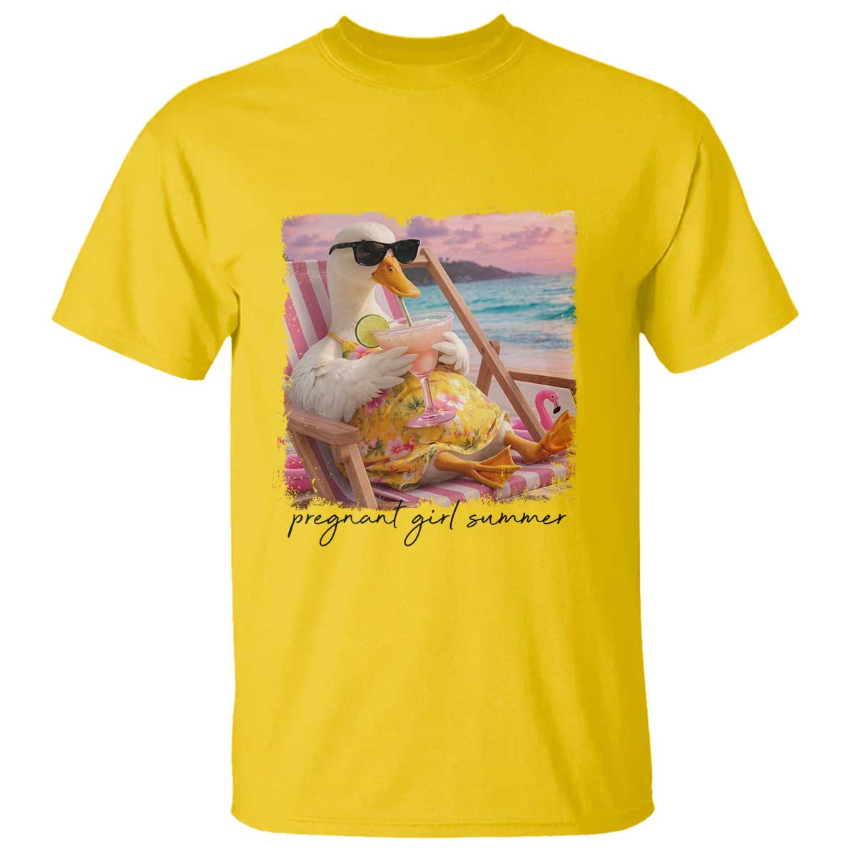 Pregnant Girl Summer Goose Mom T Shirt Funny Pregnancy Announcement