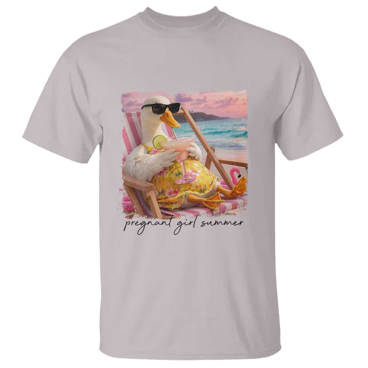 Pregnant Girl Summer Goose Mom T Shirt Funny Pregnancy Announcement