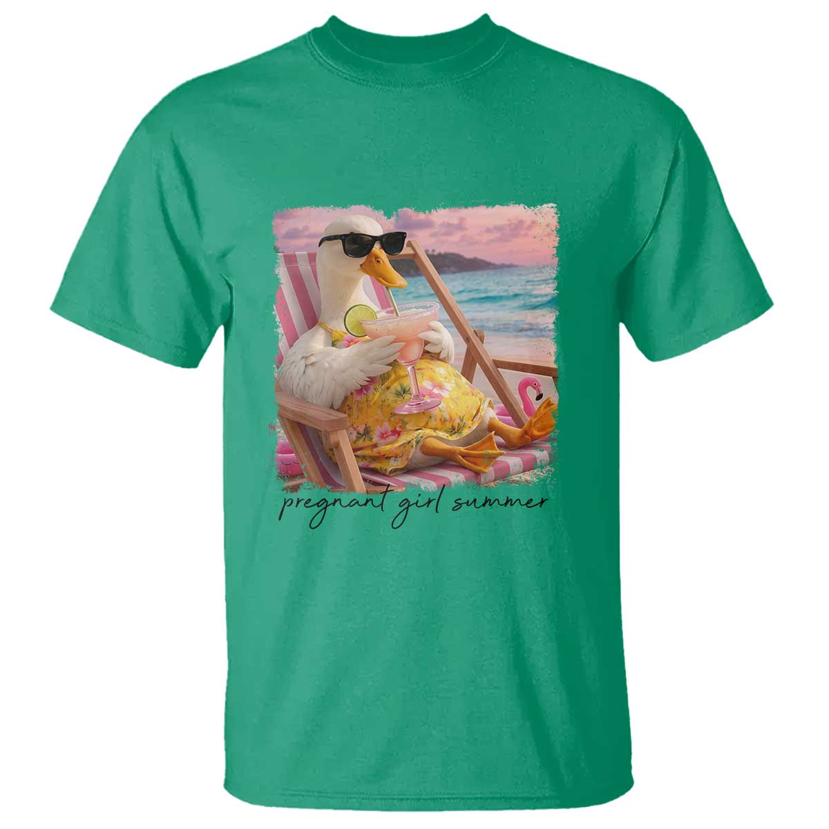 Pregnant Girl Summer Goose Mom T Shirt Funny Pregnancy Announcement