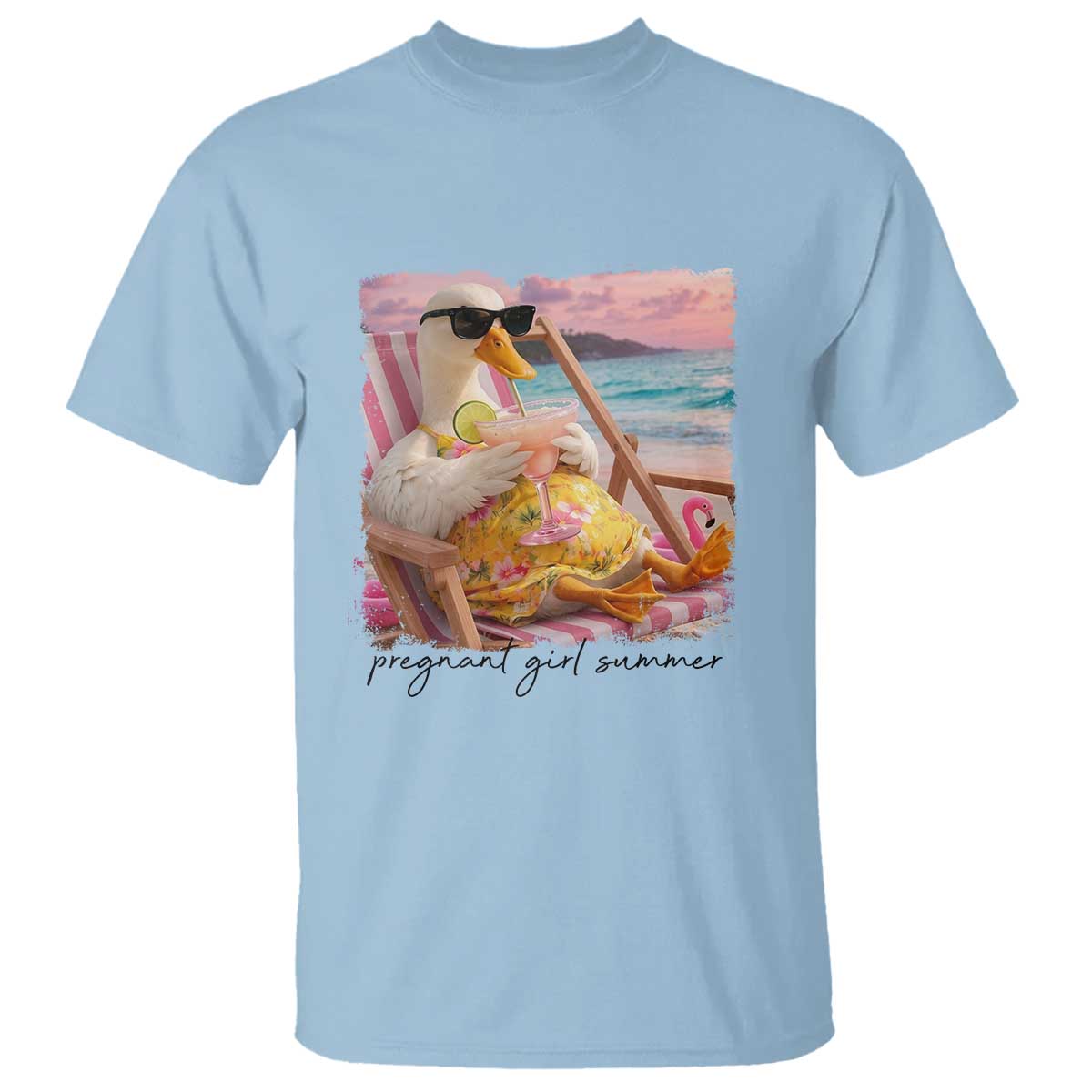 Pregnant Girl Summer Goose Mom T Shirt Funny Pregnancy Announcement