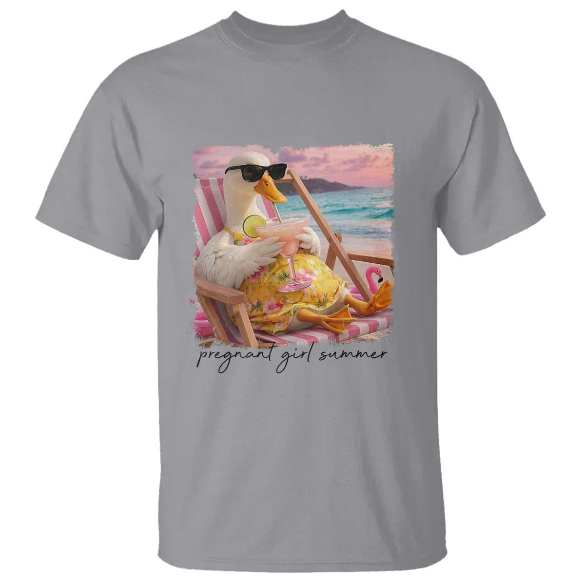 Pregnant Girl Summer Goose Mom T Shirt Funny Pregnancy Announcement
