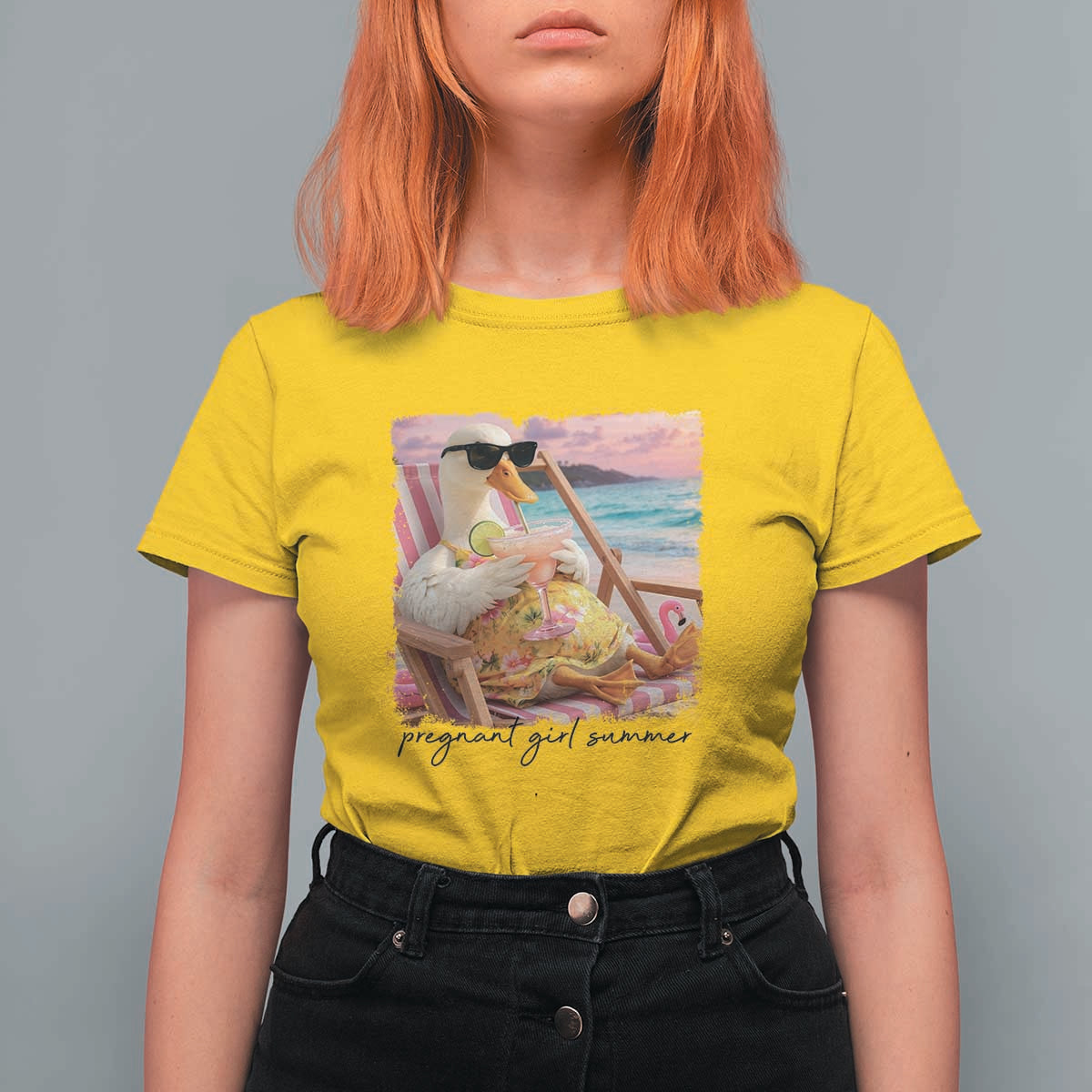 Pregnant Girl Summer Goose Mom T Shirt For Women Funny Pregnancy Announcement