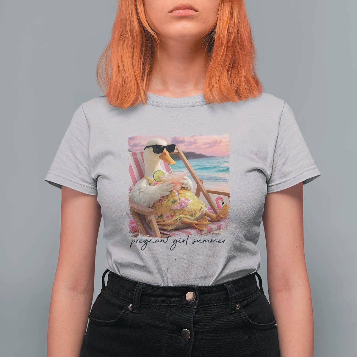 Pregnant Girl Summer Goose Mom T Shirt For Women Funny Pregnancy Announcement