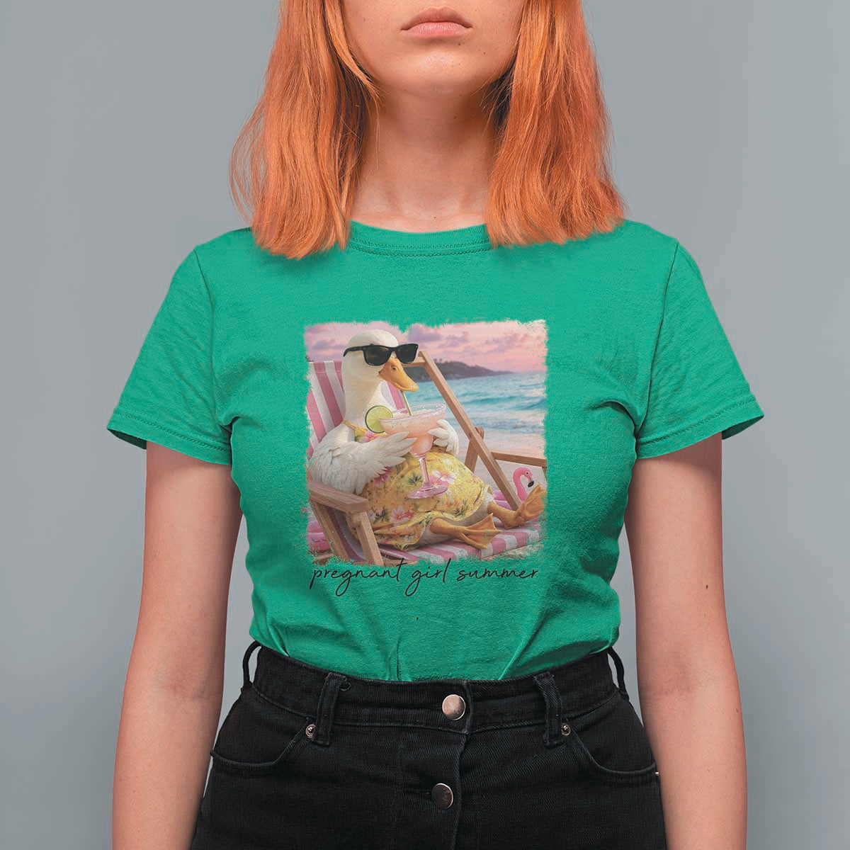 Pregnant Girl Summer Goose Mom T Shirt For Women Funny Pregnancy Announcement