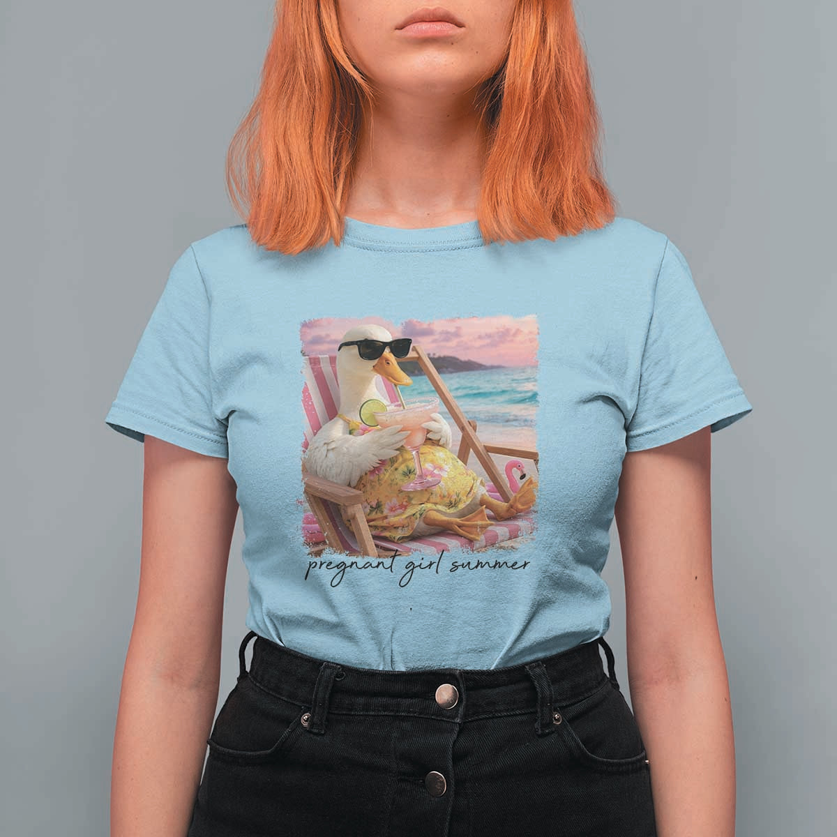 Pregnant Girl Summer Goose Mom T Shirt For Women Funny Pregnancy Announcement