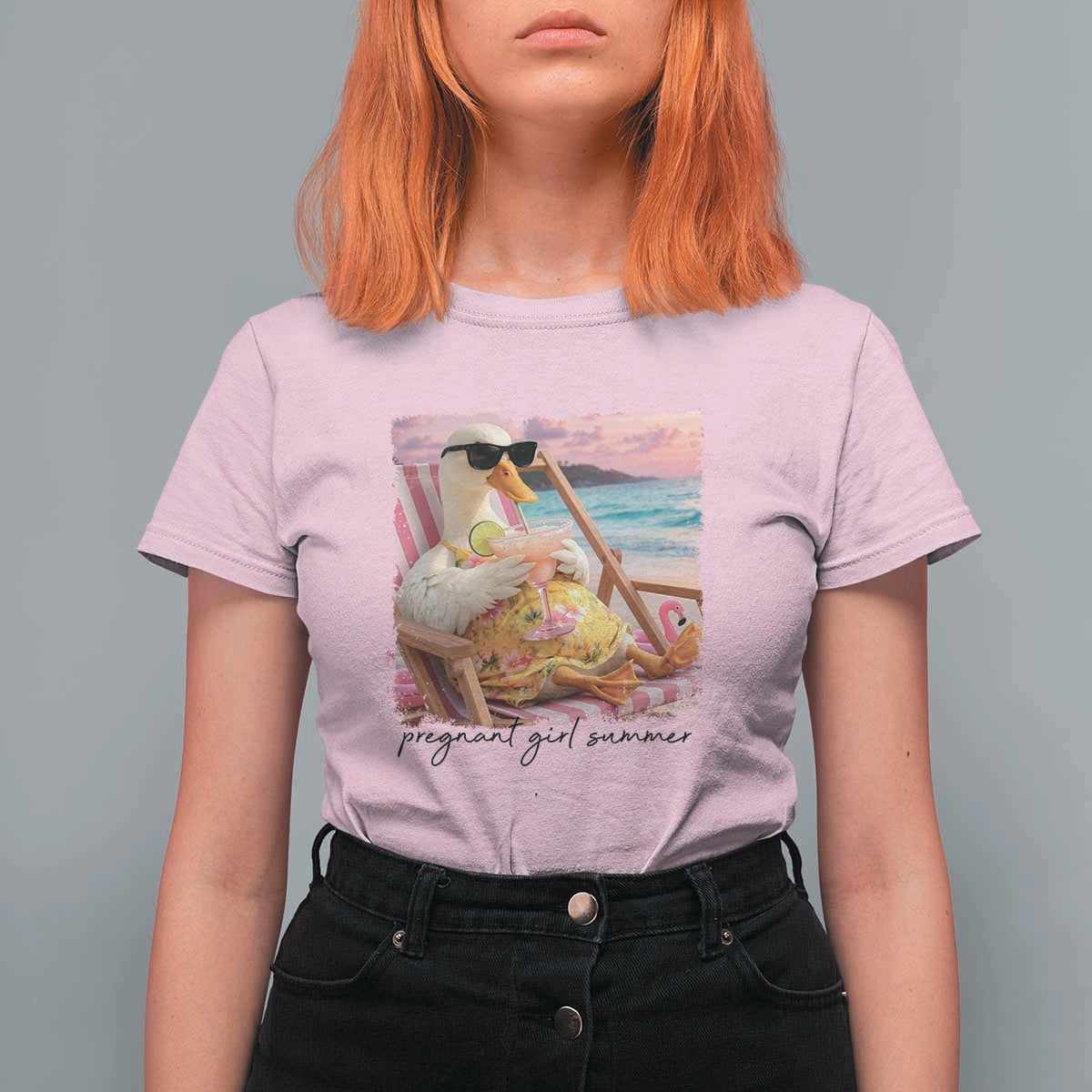 Pregnant Girl Summer Goose Mom T Shirt For Women Funny Pregnancy Announcement