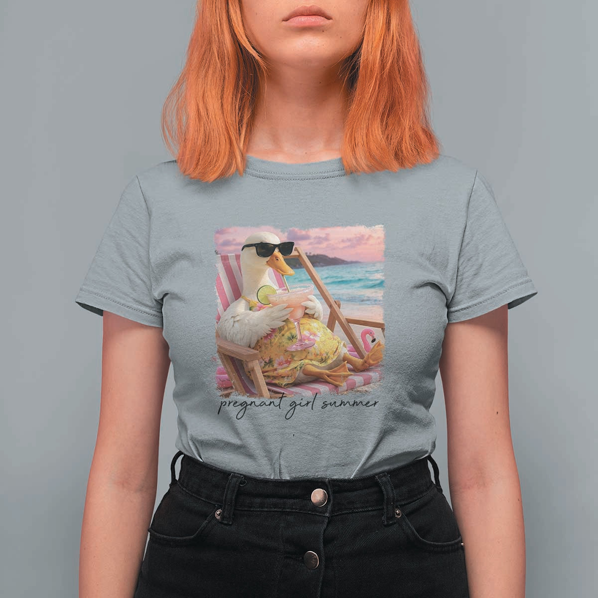 Pregnant Girl Summer Goose Mom T Shirt For Women Funny Pregnancy Announcement