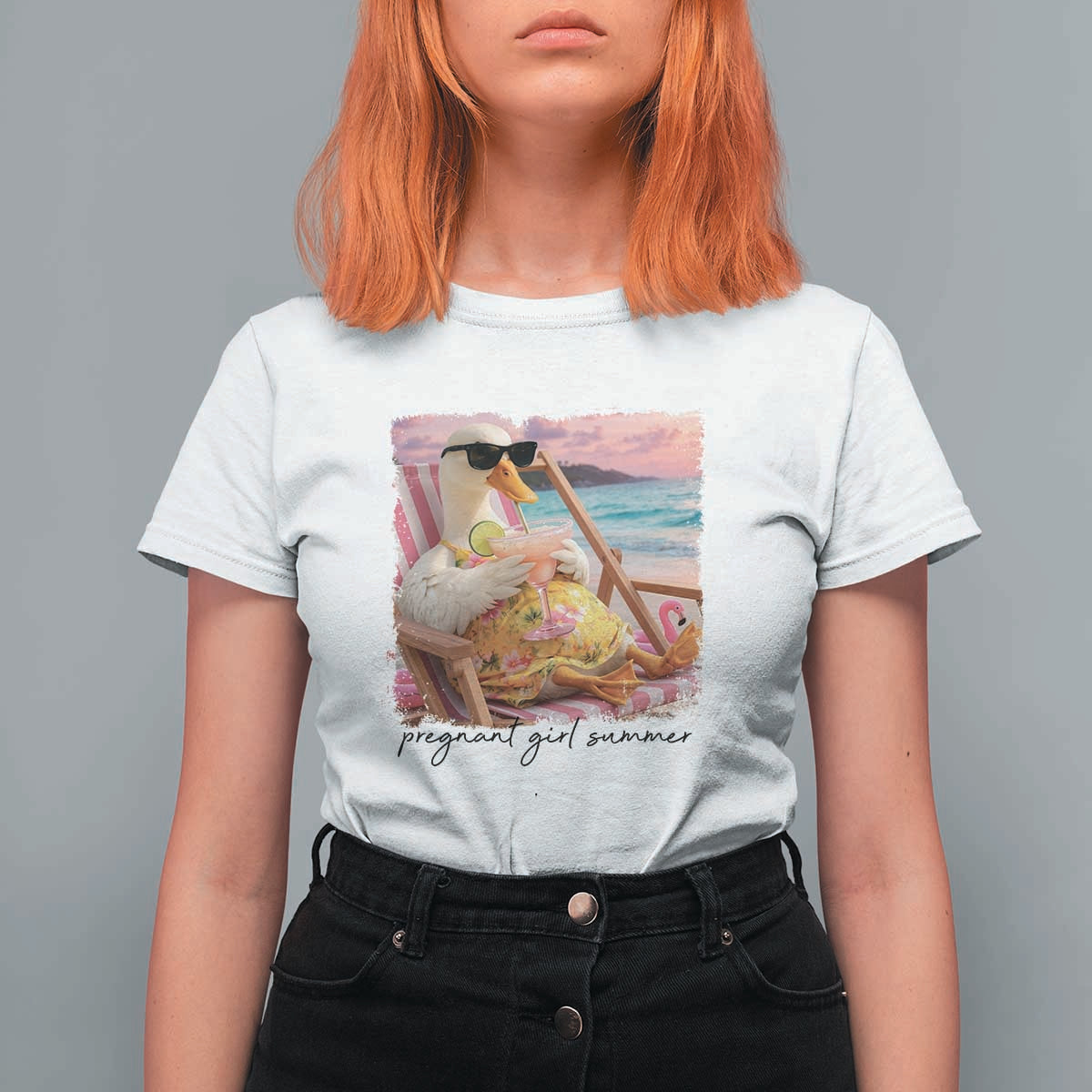 Pregnant Girl Summer Goose Mom T Shirt For Women Funny Pregnancy Announcement