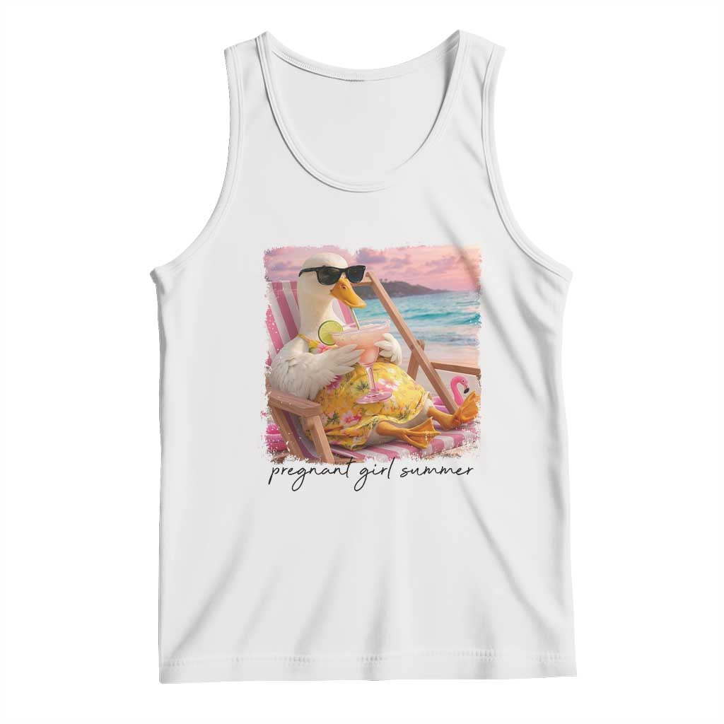 Pregnant Girl Summer Goose Mom Tank Top Funny Pregnancy Announcement