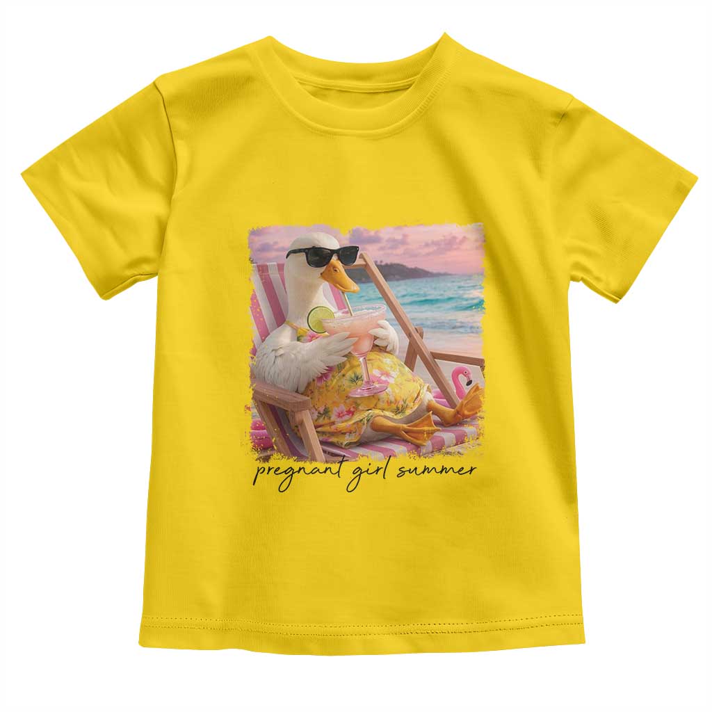 Pregnant Girl Summer Goose Mom Toddler T Shirt Funny Pregnancy Announcement