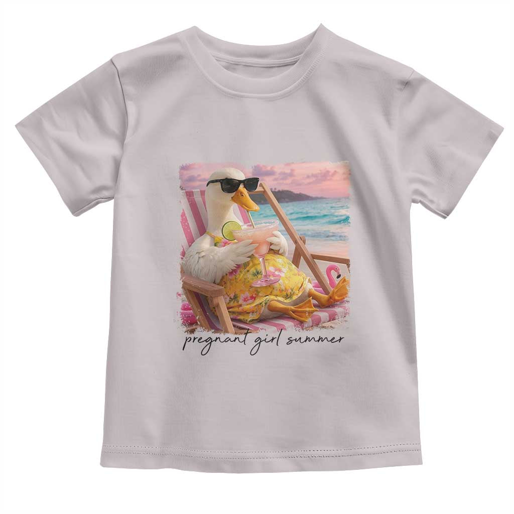 Pregnant Girl Summer Goose Mom Toddler T Shirt Funny Pregnancy Announcement