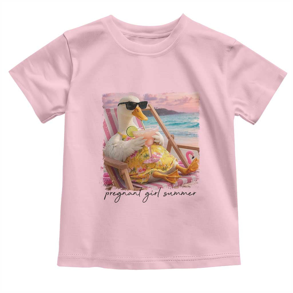Pregnant Girl Summer Goose Mom Toddler T Shirt Funny Pregnancy Announcement