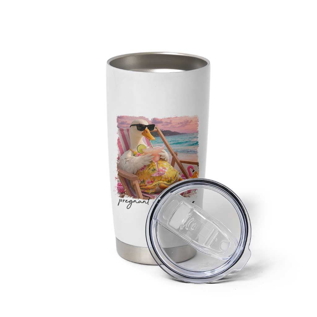 Pregnant Girl Summer Goose Mom Tumbler Cup Funny Pregnancy Announcement