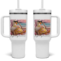 Pregnant Girl Summer Goose Mom Tumbler With Handle Funny Pregnancy Announcement