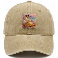 Pregnant Girl Summer Goose Mom Washed Cotton Baseball Cap Funny Pregnancy Announcement