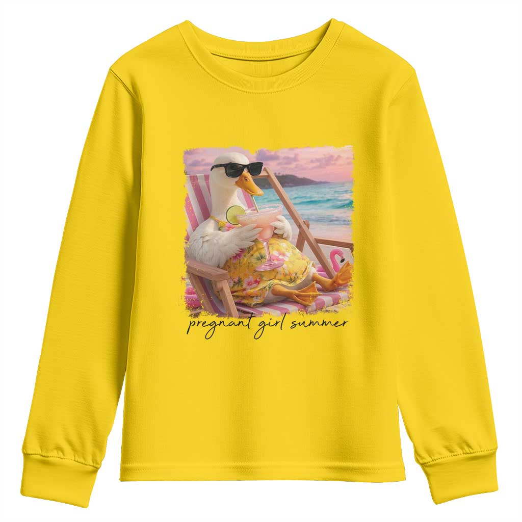 Pregnant Girl Summer Goose Mom Youth Sweatshirt Funny Pregnancy Announcement