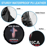 God Bless America 250 Years 1776-2026 Spare Tire Cover Christian Cross Flag