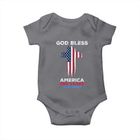 God Bless America 250 Years 1776-2026 Baby Onesie Christian Cross Flag
