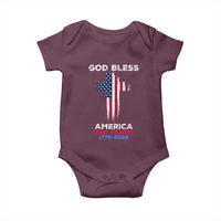 God Bless America 250 Years 1776-2026 Baby Onesie Christian Cross Flag