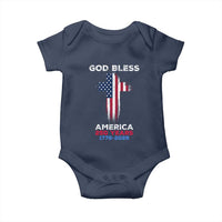God Bless America 250 Years 1776-2026 Baby Onesie Christian Cross Flag