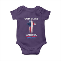 God Bless America 250 Years 1776-2026 Baby Onesie Christian Cross Flag