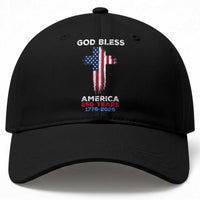 God Bless America 250 Years 1776-2026 Baseball Cap Christian Cross Flag