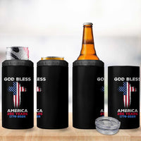 God Bless America 250 Years 1776-2026 4 in 1 Can Cooler Tumbler Christian Cross Flag