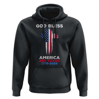 God Bless America 250 Years 1776-2026 Hoodie Christian Cross Flag
