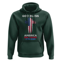 God Bless America 250 Years 1776-2026 Hoodie Christian Cross Flag