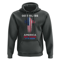 God Bless America 250 Years 1776-2026 Hoodie Christian Cross Flag