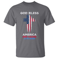 God Bless America 250 Years 1776-2026 T Shirt Christian Cross Flag