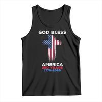 God Bless America 250 Years 1776-2026 Tank Top Christian Cross Flag