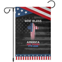 God Bless America 250 Years 1776-2026 Patriotic Garden Flag Christian Cross Flag
